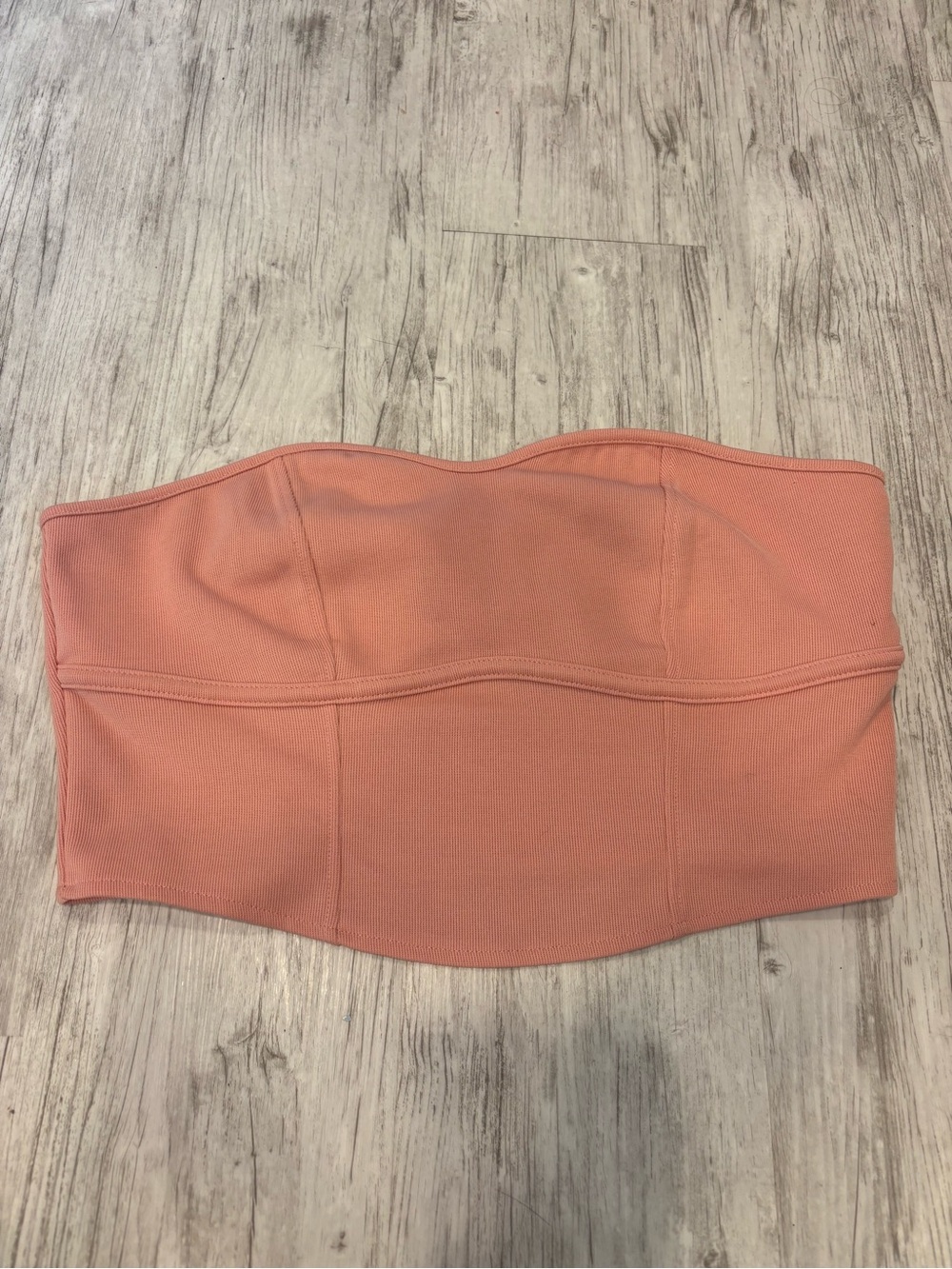 H&M Strapless Crop Top in Peach